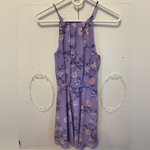Purple Japanese Blossom Haltered Dress